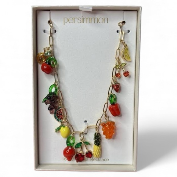 Persimmon Jewelry - FRUITS AND VEGETABLES CHARM NECKLACE